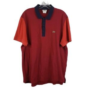 Lacoste Devanlay Men's Polo Shirt Red 100% Cotton Sz 6 Large Short Sleeve
